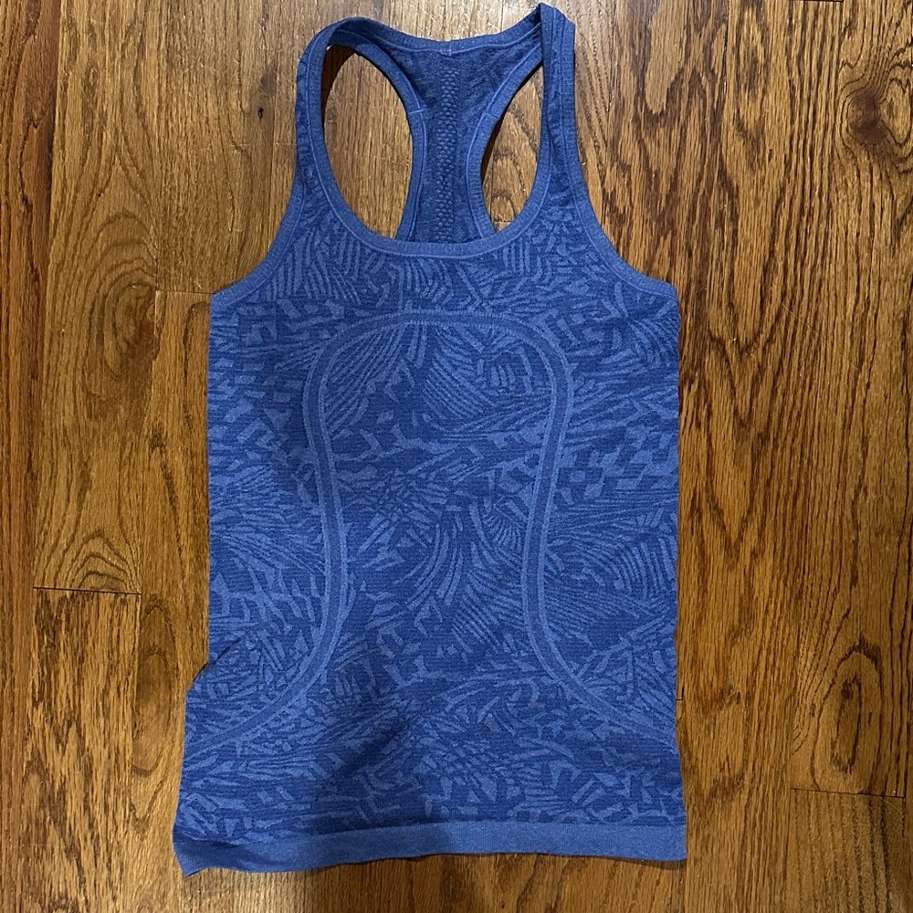 lululemon athletica Blue Patterned Tank Top